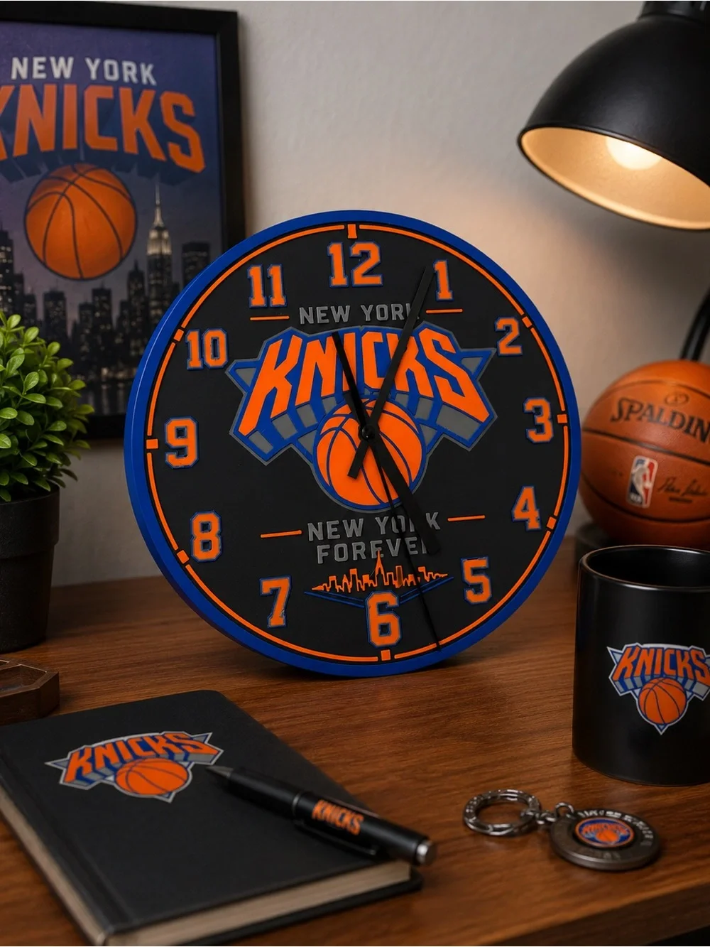 3d printed Blue and Orange Wall Clock - Official NBA Decor
